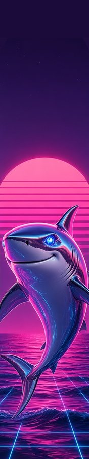 Chrome Synth Shark flat artwork
