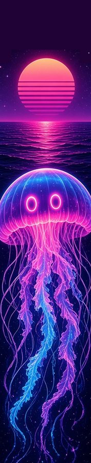 Neon Jellyfish Sunset flat artwork
