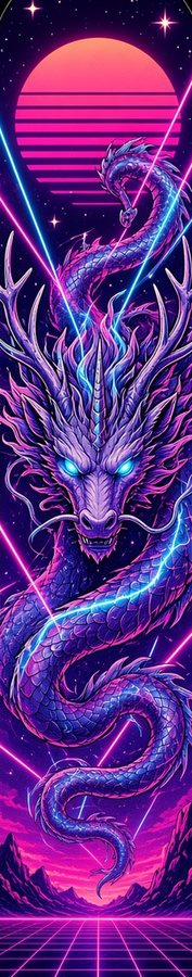 Neon Laser Mane Dragon flat artwork