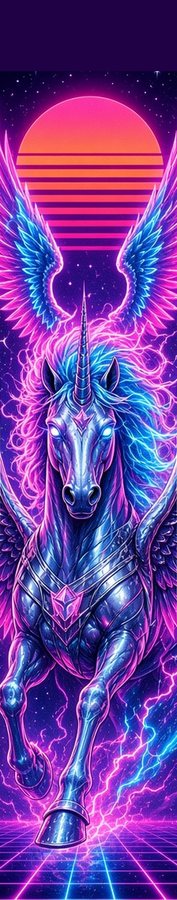 Neon Lightning Pegasus flat artwork
