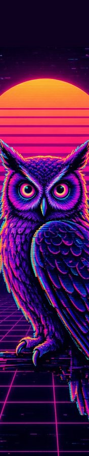 Vhs Glitch Owl flat artwork