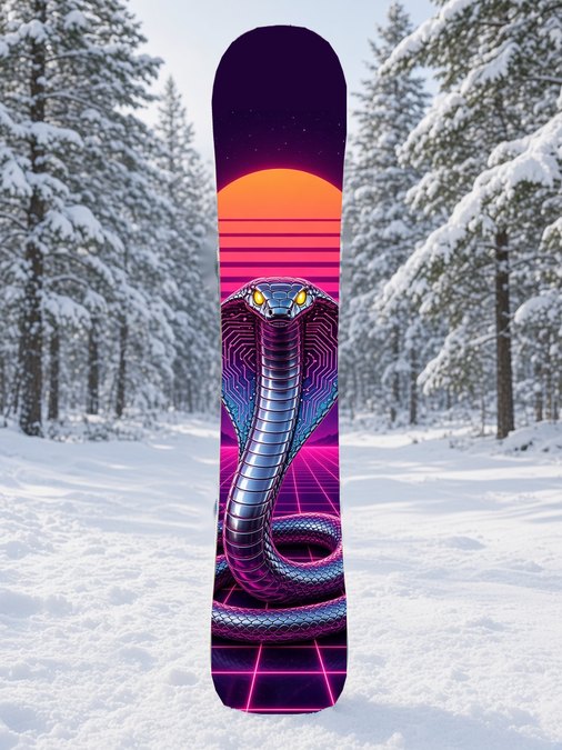 Chrome Circuit Cobra snowboard wrap, Mythic collection