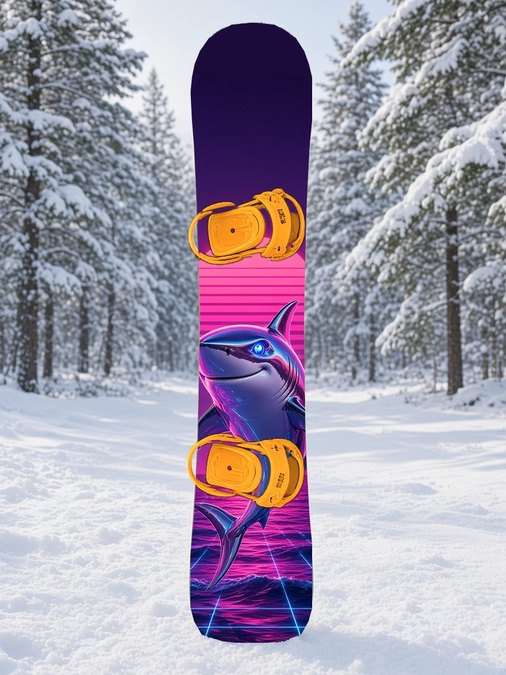 Chrome Synth Shark snowboard wrap