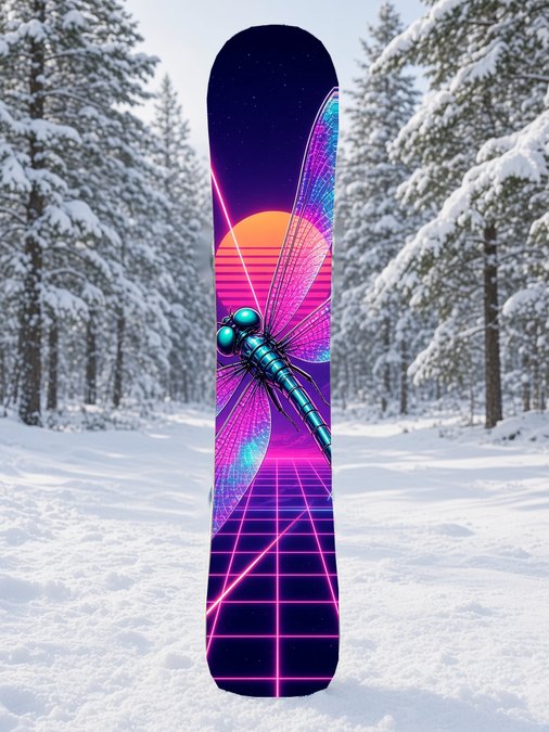 Laser Dragonfly snowboard wrap, Mythic collection