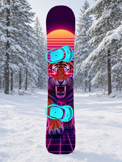 Laser Sabertooth Tiger snowboard wrap