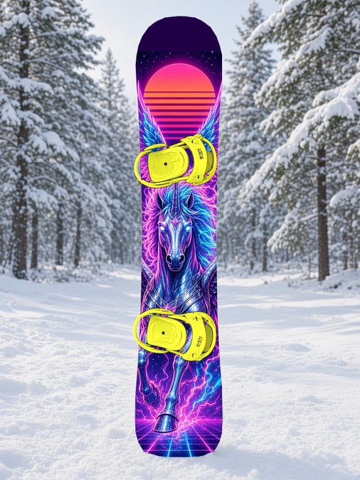 Neon Lightning Pegasus snowboard wrap