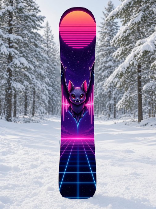 Synth Bat Spirit snowboard wrap, Mythic collection