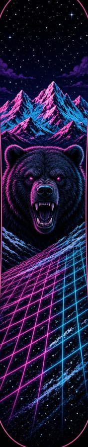 Neon Grizzly flat artwork, Backcountry collection