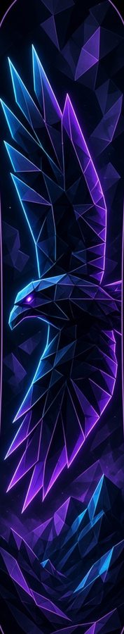 Raven Lowpoly flat artwork, Backcountry collection