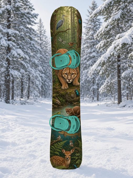 Creekside Lion snowboard wrap