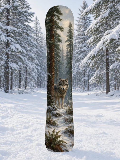 Forest Wolf snowboard wrap, Backcountry collection