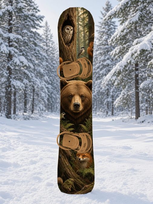 Hidden Bear Woods snowboard wrap