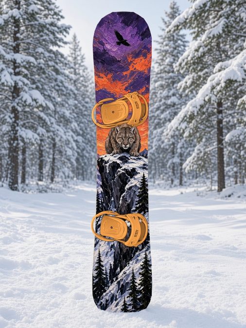 Mountain Lion Ledge snowboard wrap