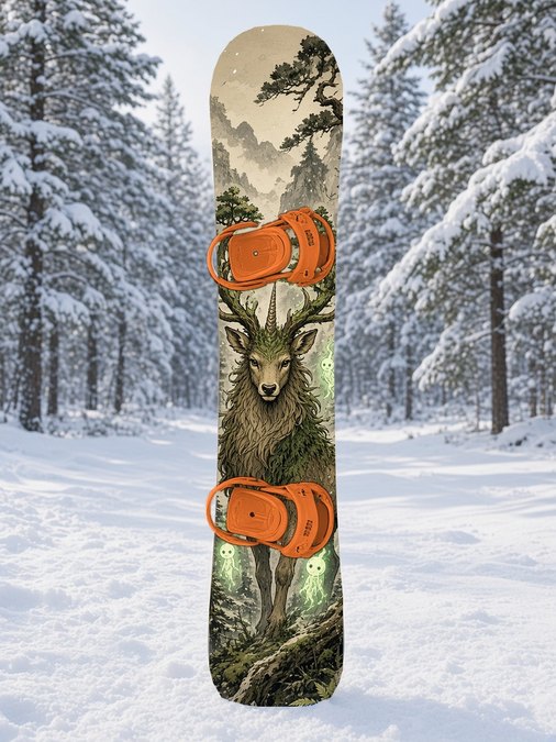 Forest Spirit Stag snowboard wrap