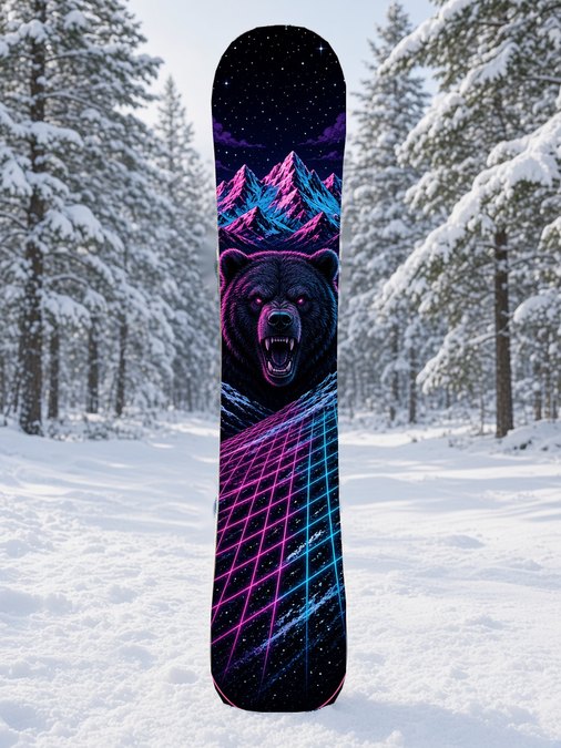 Neon Grizzly snowboard wrap, Backcountry collection