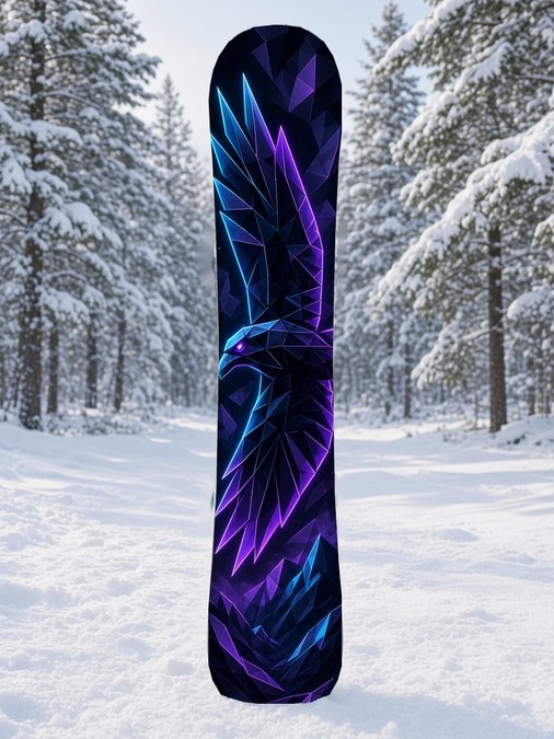 Raven Lowpoly snowboard wrap, Backcountry collection