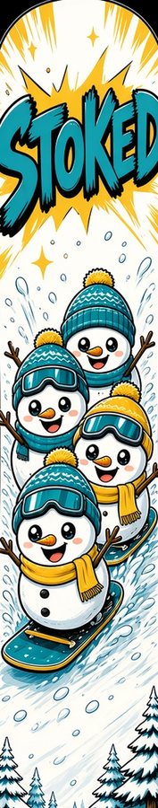 Chibi Snowman Stoked flat artwork