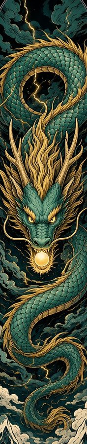 Jade Serpent Dragon flat artwork