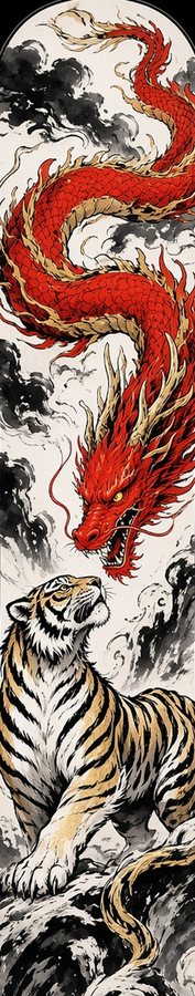 Tiger Dragon Faceoff flat artwork