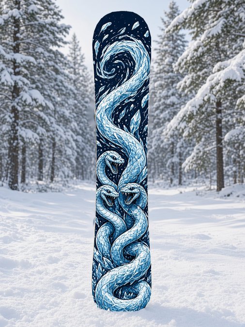 Ice Hydra Serpent snowboard wrap, Japanese Manga collection