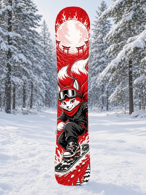 Kitsune Fox Spirit snowboard wrap, Japanese Manga collection