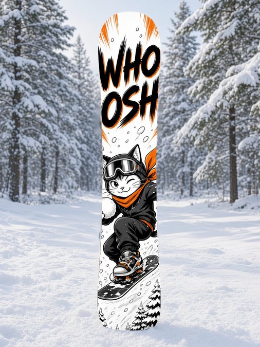 Ninja Cat Whoosh snowboard wrap, Japanese Manga collection