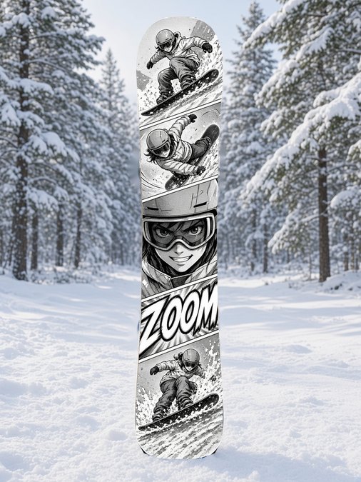 Panel Grid Zoom snowboard wrap, Japanese Manga collection