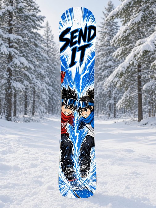 Rival Riders Send It snowboard wrap, Japanese Manga collection