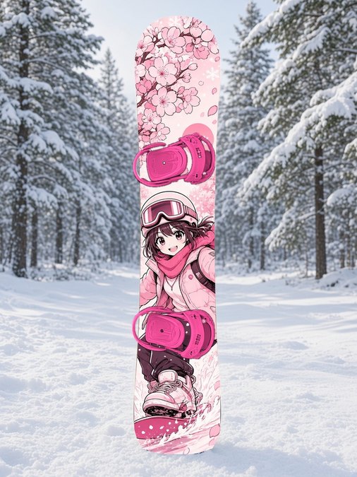 Sakura Snow Kawaii snowboard wrap