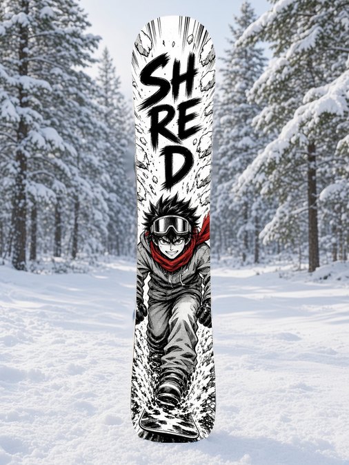 Speed Line Shred snowboard wrap, Japanese Manga collection