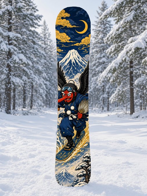Tengu Mountain Guardian snowboard wrap, Japanese Manga collection