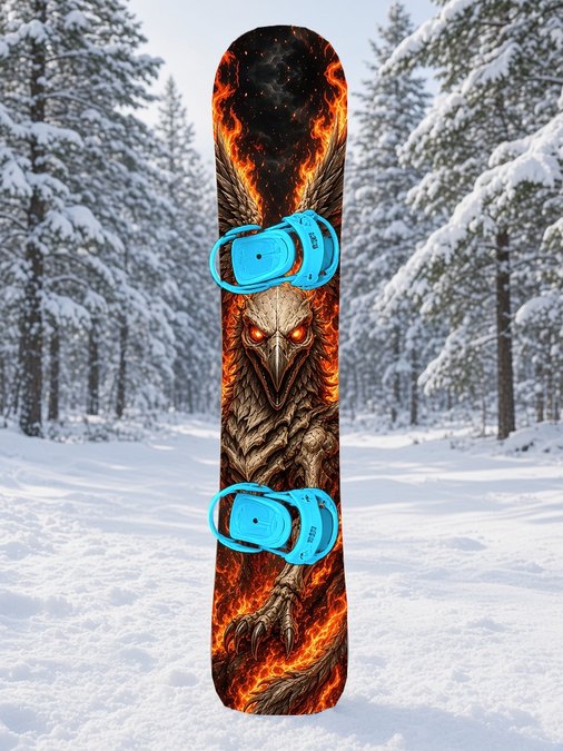 Skeletal Flame Griffin snowboard wrap