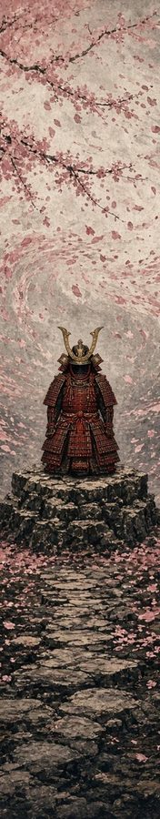 Armor Blossom Storm flat artwork, Samurai Folklore collection
