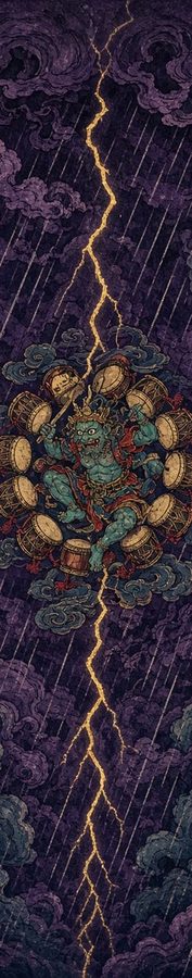 Raijin Thunder Drums flat artwork, Samurai Folklore collection