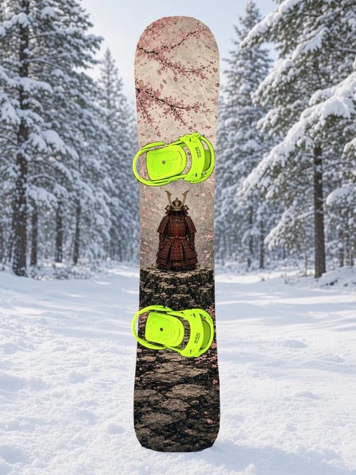 Armor Blossom Storm snowboard wrap, Samurai Folklore collection