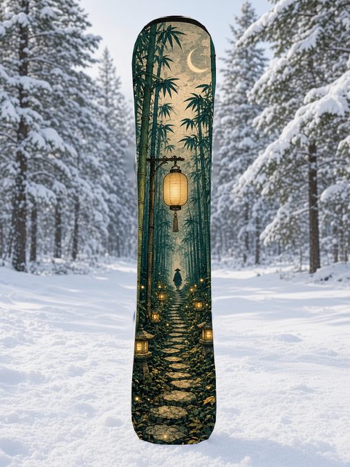 Bamboo Lantern Path snowboard wrap, Samurai Folklore collection