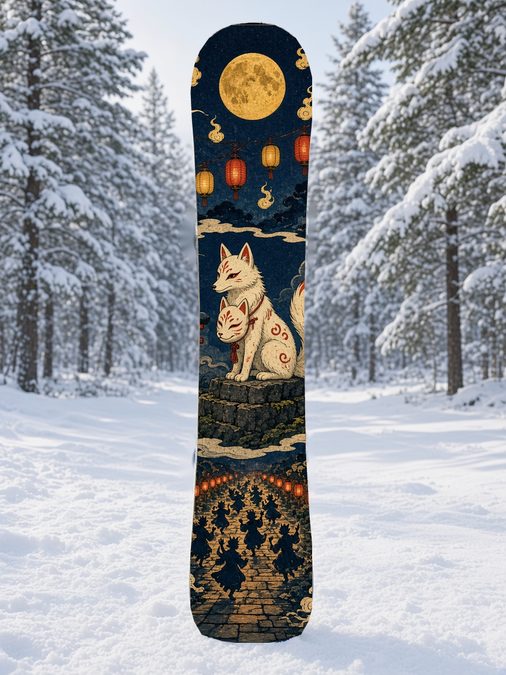 Fox Spirit Festival snowboard wrap, Samurai Folklore collection