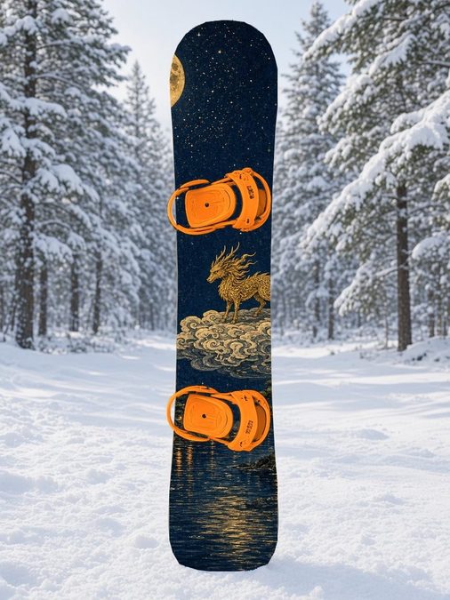 Kirin Lantern Moon snowboard wrap, Samurai Folklore collection