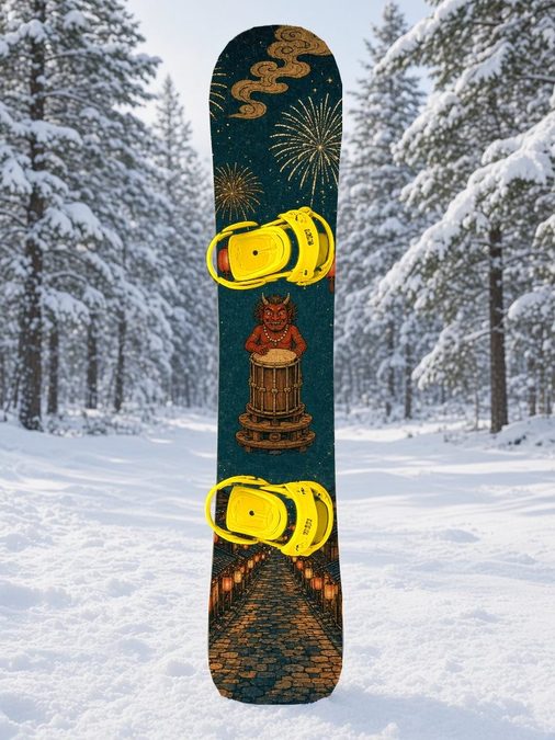 Oni Drum Festival snowboard wrap, Samurai Folklore collection