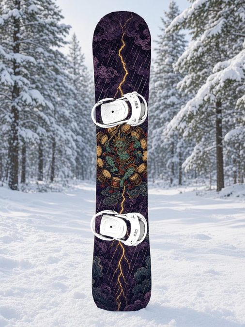 Raijin Thunder Drums snowboard wrap, Samurai Folklore collection
