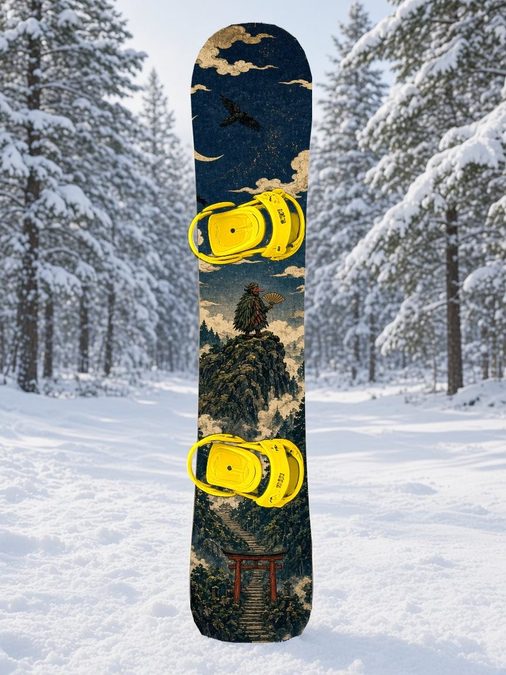 Tengu Cedar Peak snowboard wrap, Samurai Folklore collection
