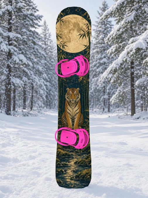 Tiger Bamboo Moonlight snowboard wrap, Samurai Folklore collection