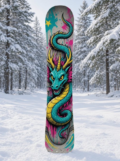 Graffiti Halfpipe Dragon snowboard wrap, Mythic collection