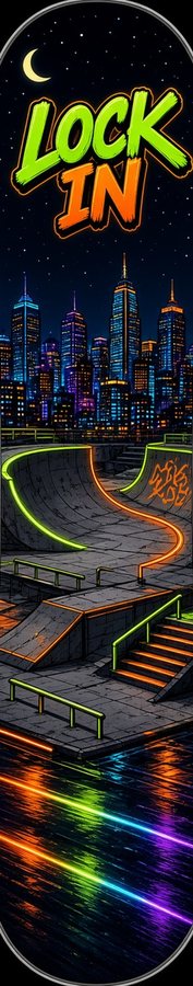 Lock In Neon Skatepark flat artwork, Street & Graffiti collection