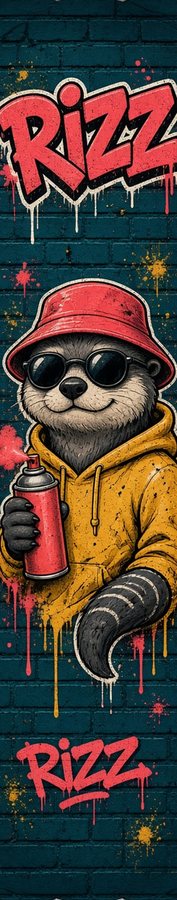 Rizz Otter Bucket Hat flat artwork, Street & Graffiti collection