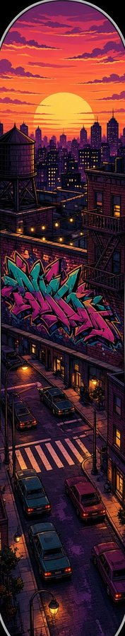 Rooftop Sunset Street flat artwork, Street & Graffiti collection