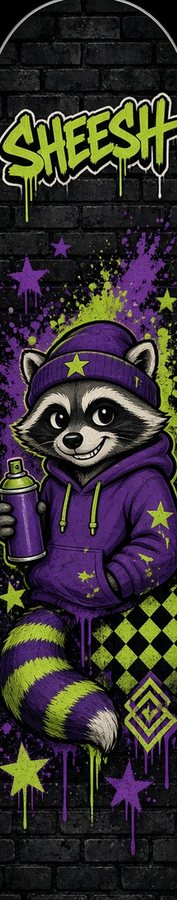 Sheesh Raccoon Bomber flat artwork, Street & Graffiti collection