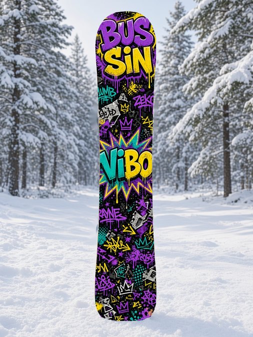 Bussin Purple Wall snowboard wrap, Street & Graffiti collection