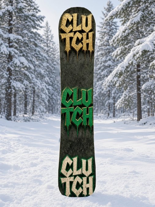 Clutch Gold Emerald Concrete snowboard wrap, Street & Graffiti collection