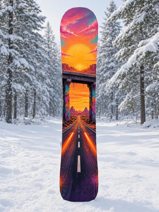 Desert Sunrise Overpass snowboard wrap, Street & Graffiti collection
